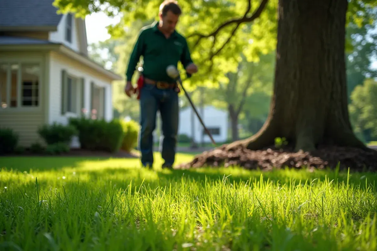 Fine fescue growing in dry shade under mature trees in an Indiana yard