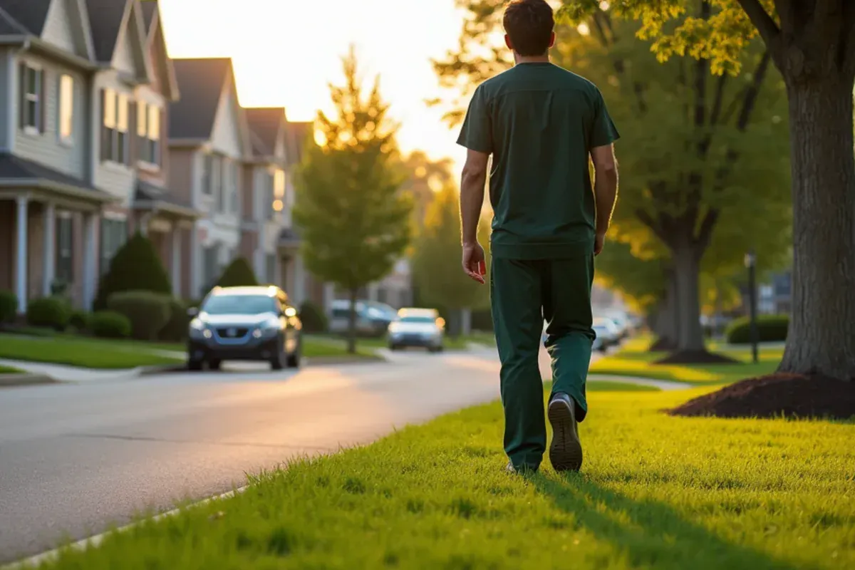 Homes and lawns in the Geist area of Fishers, IN