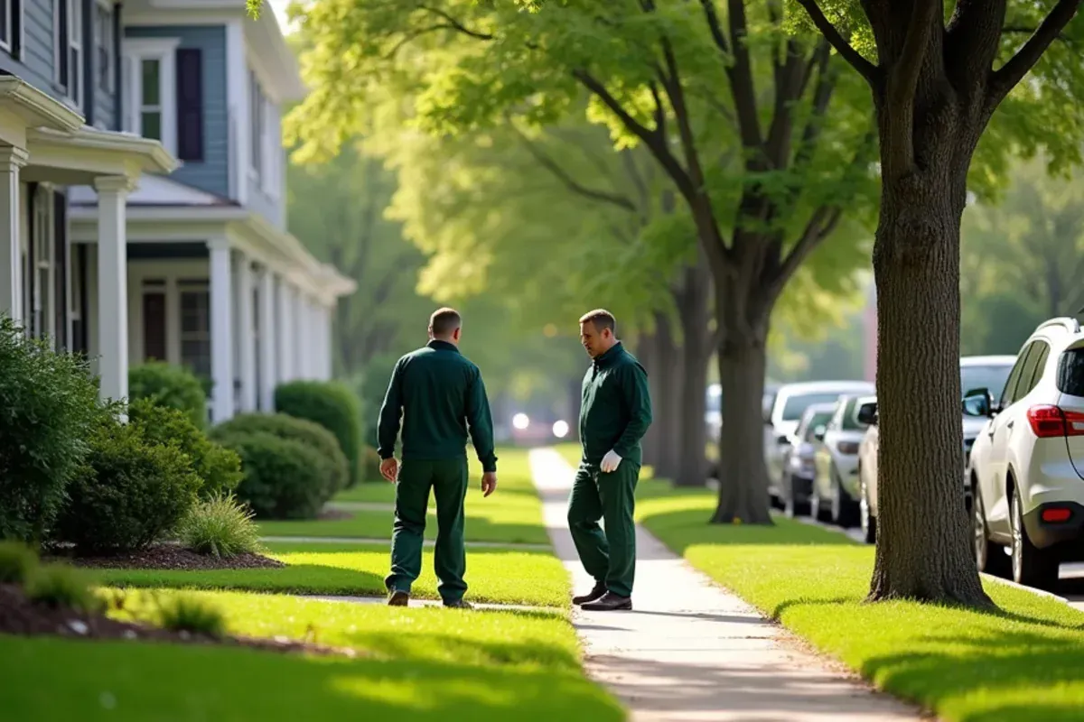 Homes and lawns in the Downtown around the courthouse square area of Frankfort, IN