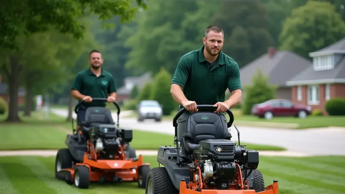 Open, wind-exposed lawn recovering after late-summer overseeding in Frankfort, IN by Speedway Lawn Maintenance