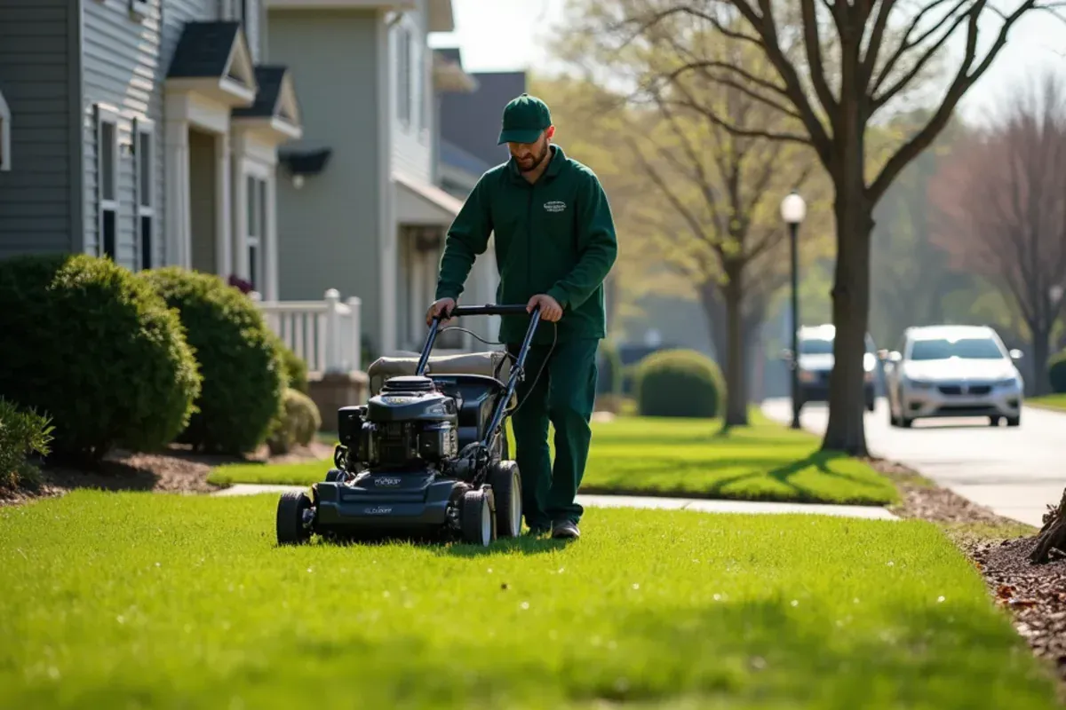 Homes and lawns in the Courthouse square area area of Greencastle, IN