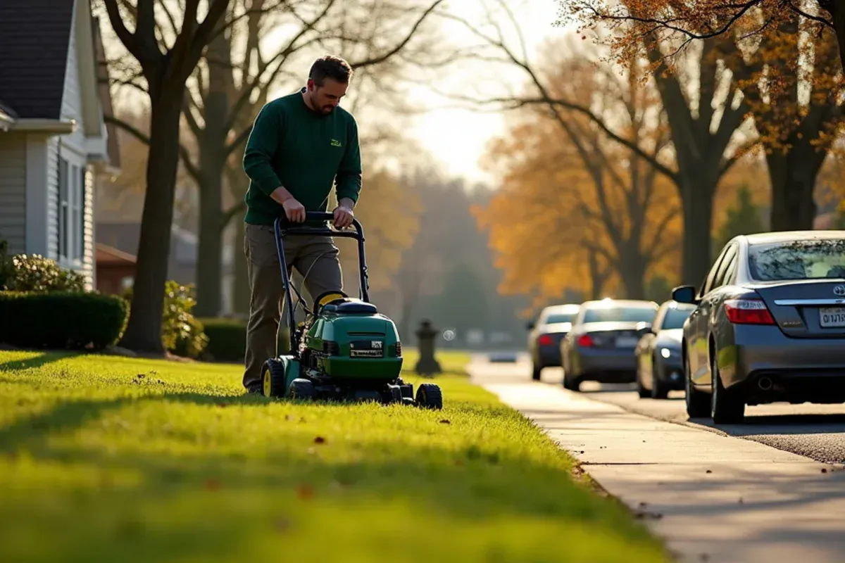 Homes and lawns in the Fort Ben area of Lawrence, IN