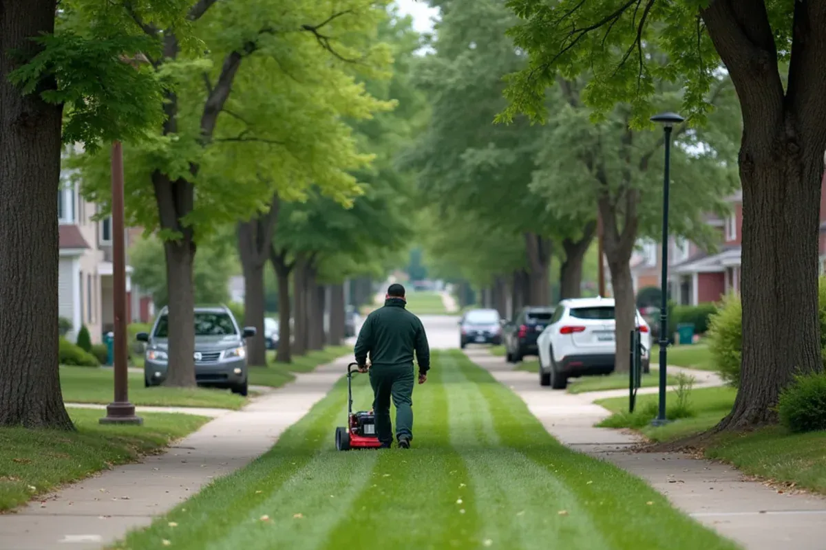 Homes and lawns in the Historic downtown near the square area of Noblesville, IN