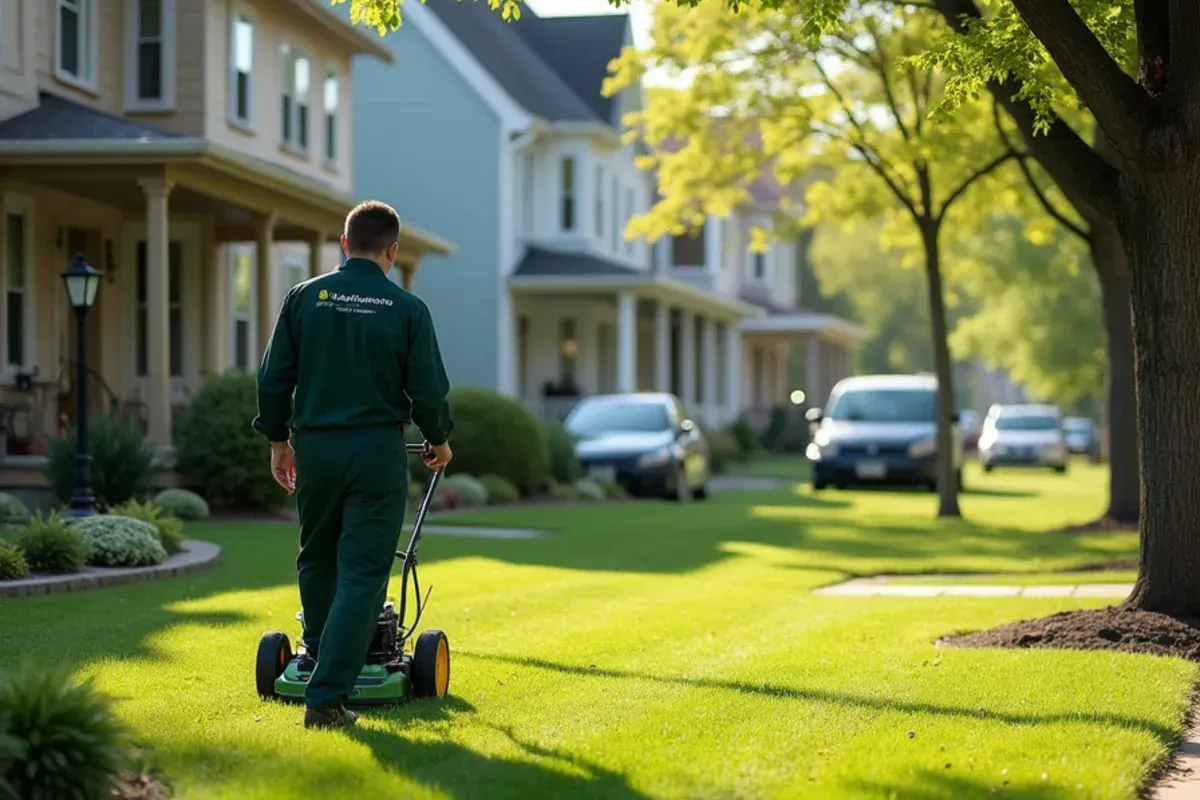 Homes and lawns in the Historic downtown Pendleton area of Pendleton, IN