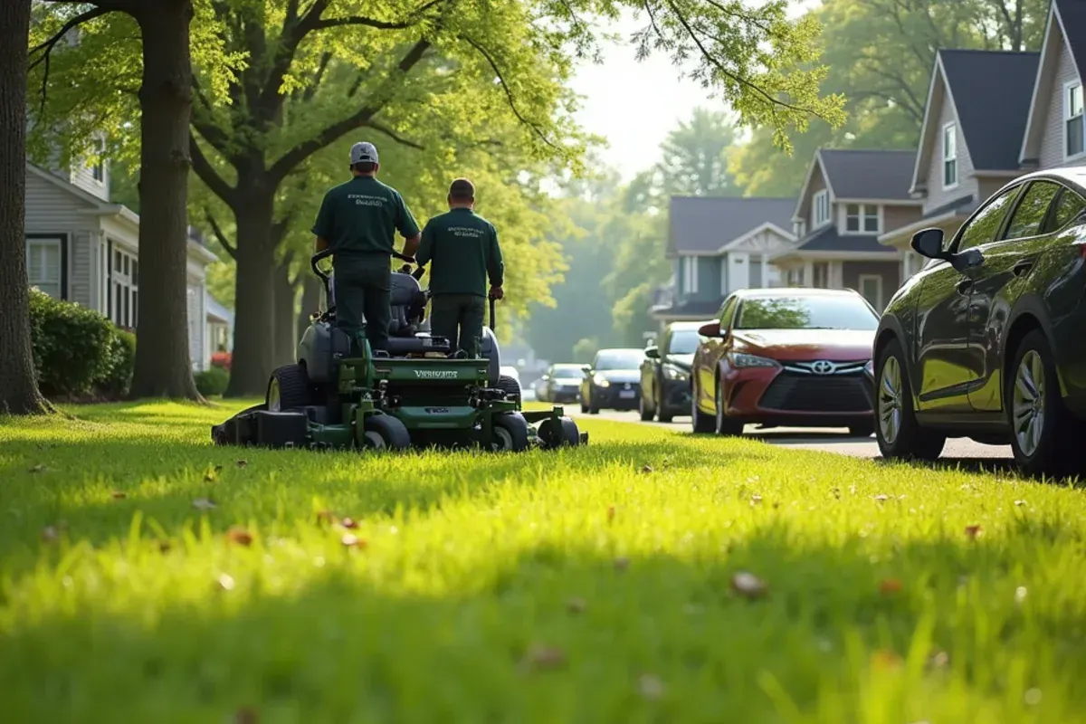 Homes and lawns in the Downtown Sheridan area of Sheridan, IN
