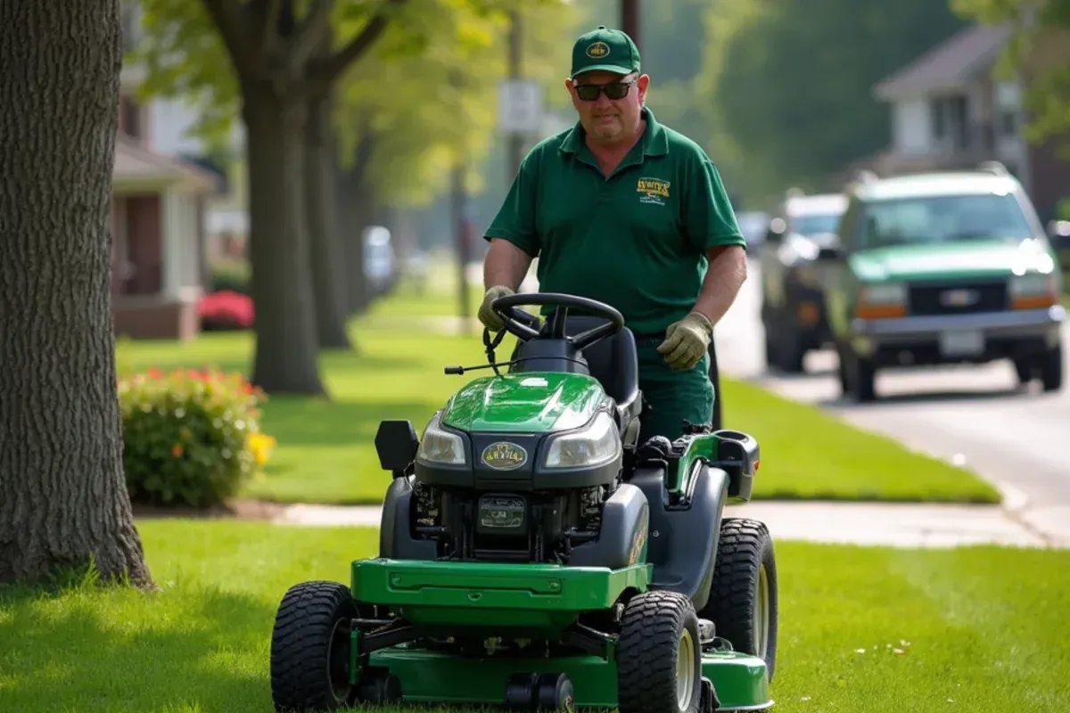 Homes and lawns in the Downtown Thorntown along Main Street area of Thorntown, IN